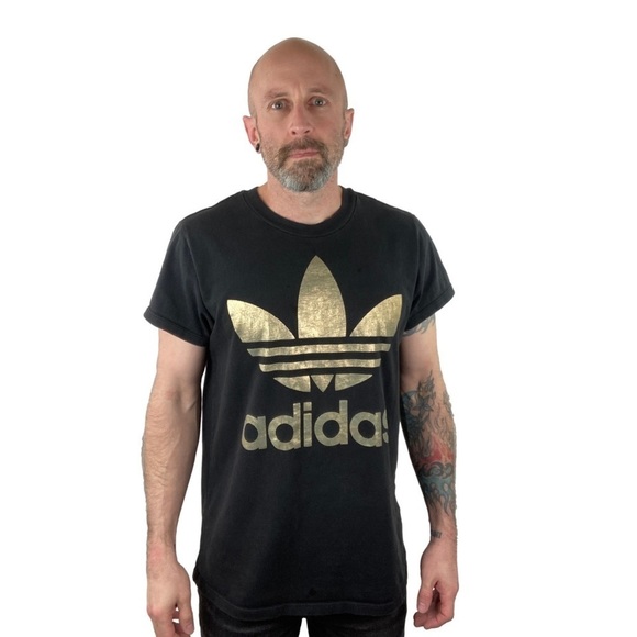adidas Other - ADIDAS Original Trefoil T-shirt Gold On Black